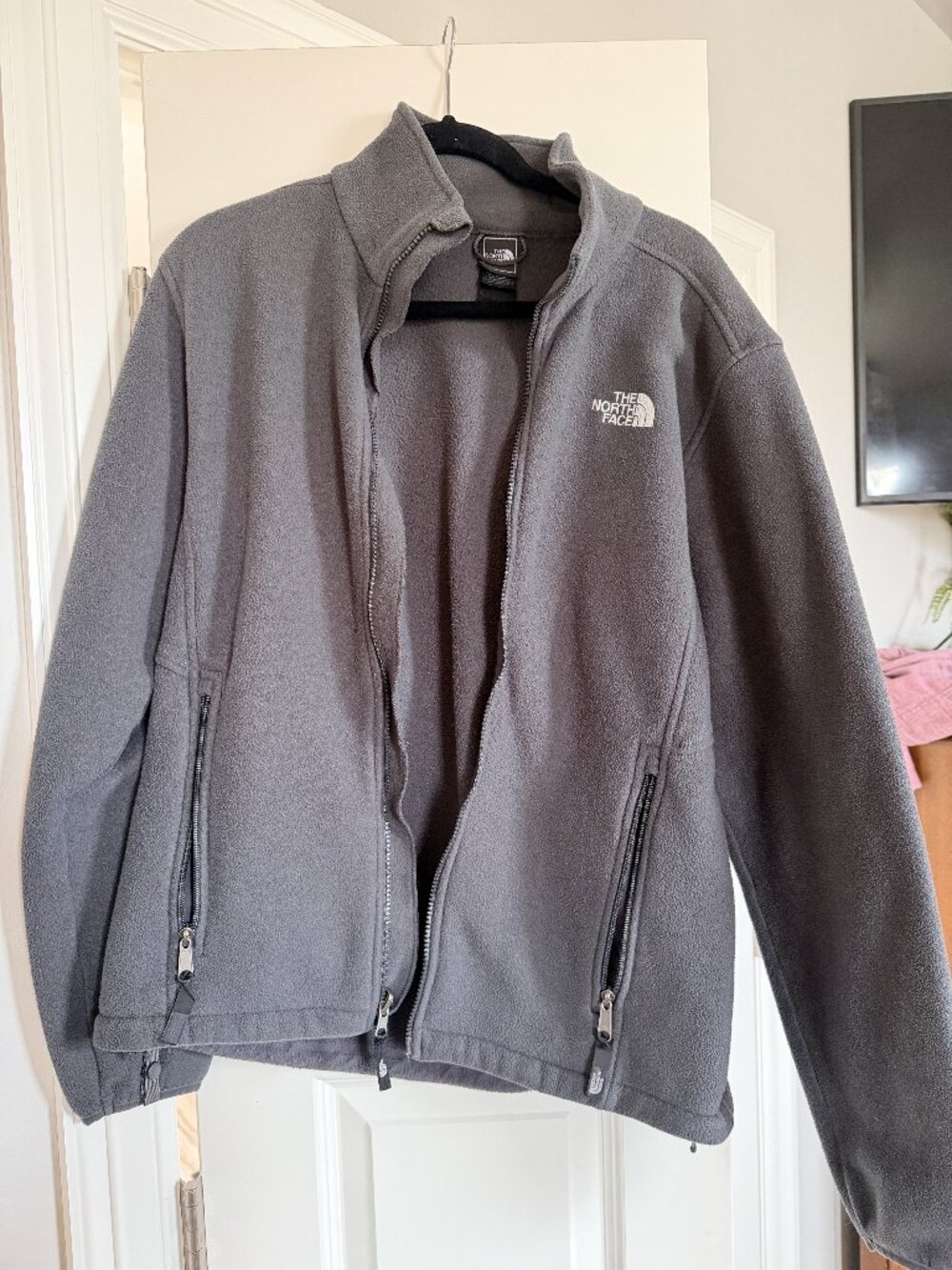 The North Face Full-Zip Fleece Jacket Men's Medium Gray GUC